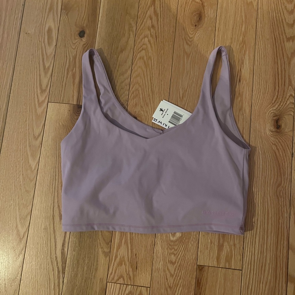 NEW Bandier Tempo Crop Bra — Lilac Purple